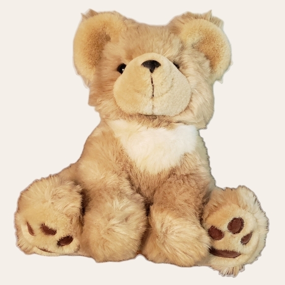 𝅺CHOSUN International Korea Plush Bear Sitting 11" Light Brown Fuzzy Vintage - Picture 1 of 8